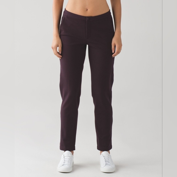 lululemon athletica Pants - Lululemon City Trek Trouser (Ponte)Black Cherry Womens Size 6